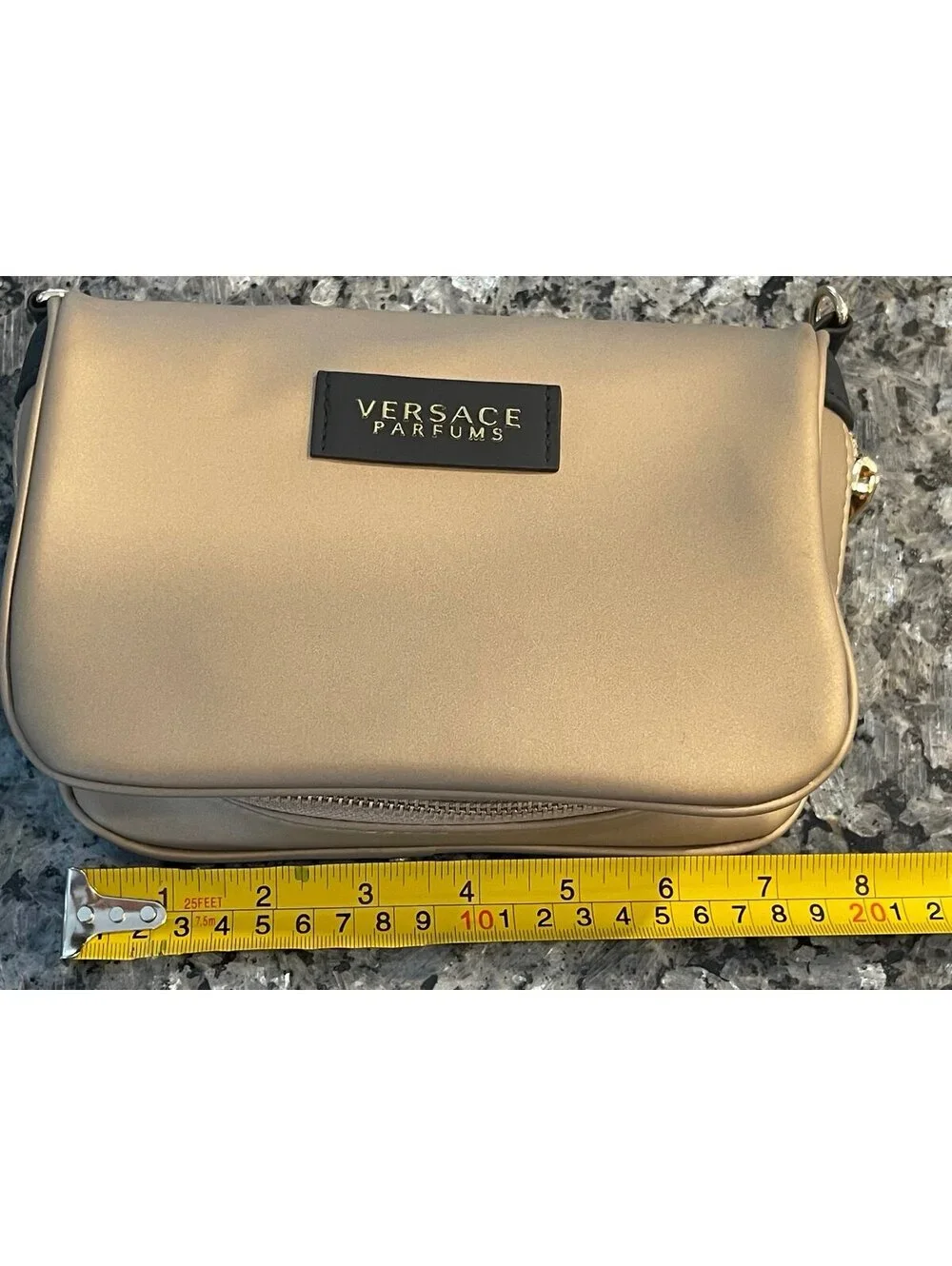 Versace Parfums Gold Crossbody Clutch Bag Chain Strap